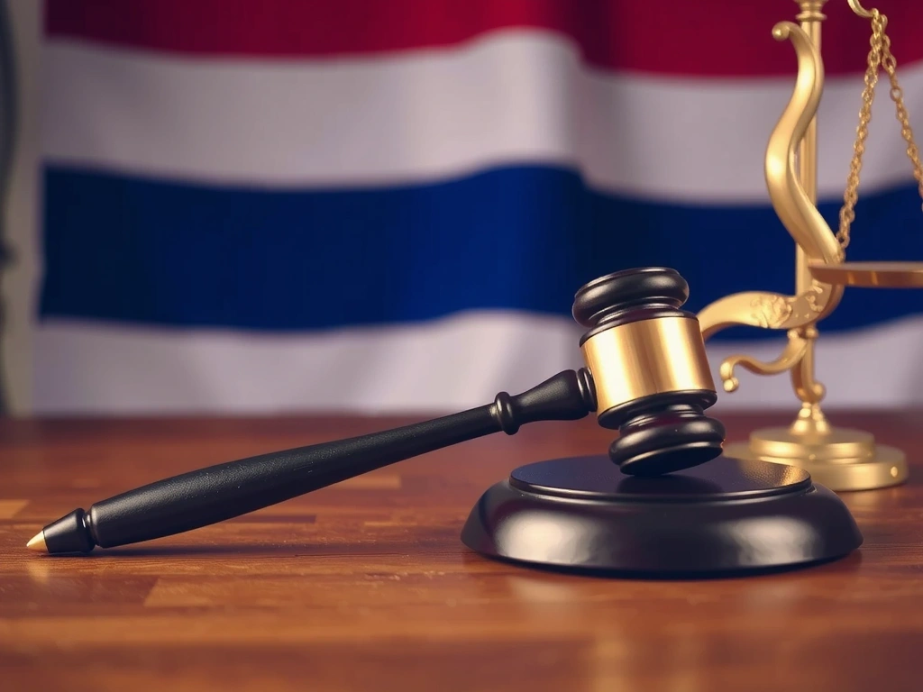 Legal gavel and Thai flag symbolizing legal jurisdiction